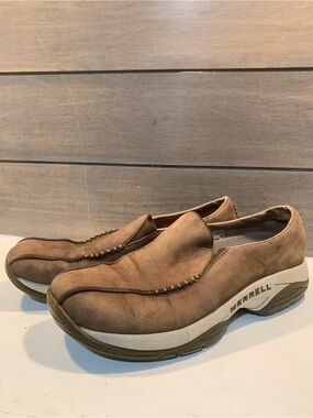 Merrell Womens Primo Sean Moc Slip-on Shoes Brown Suede Size 10 Casual Leather